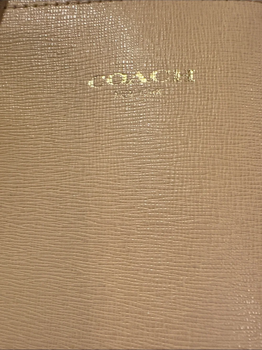 Coach Tan Saffiano Mini Satchel with Detachable Strap